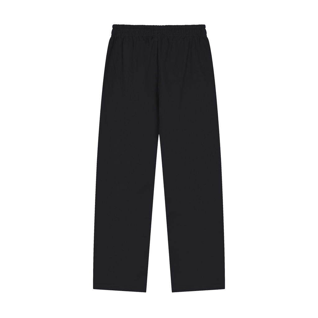 Solid Color Straight-Leg Sweatpants BLACK