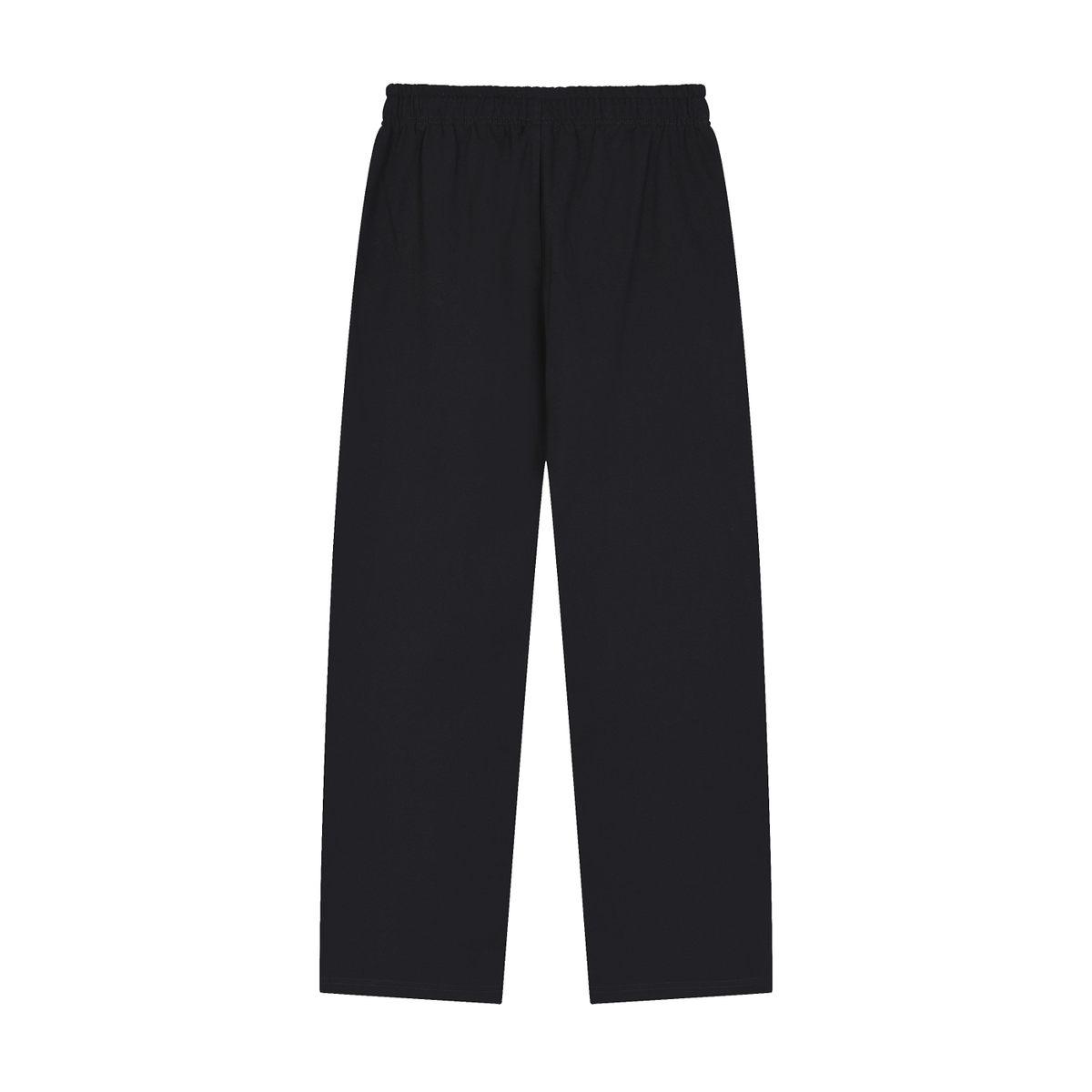 Solid Color Straight-Leg Sweatpants BLACK