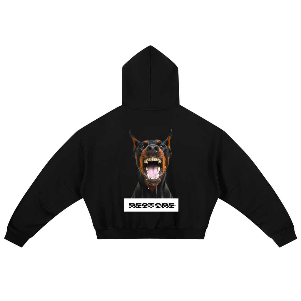 Essential Boxy Darted Sleeve Hoodie RESTORE-black