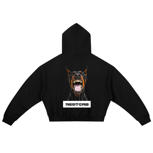 Essential Boxy Darted Sleeve Hoodie RESTORE-black
