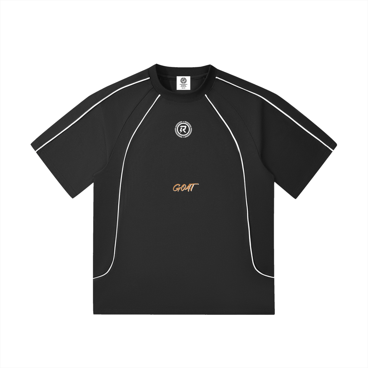 GOAT Contrast Stitch Raglan T-Shirt - BLACK