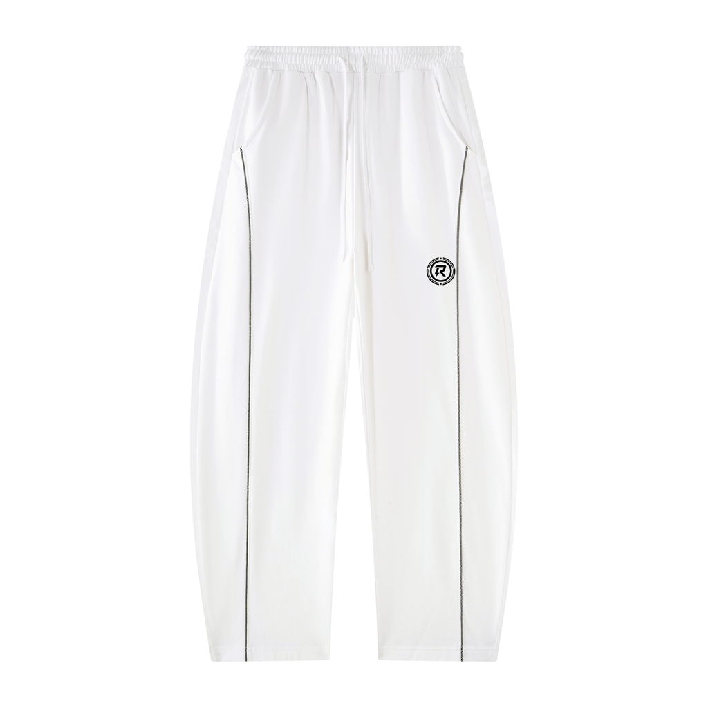 Unisex Heavyweight Barrel Leg Sweatpants - WHITE