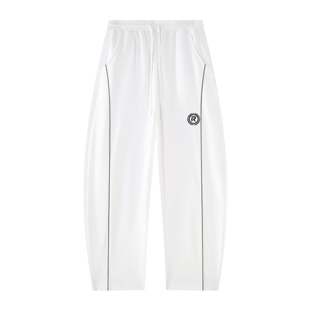 Unisex Heavyweight Barrel Leg Sweatpants - WHITE