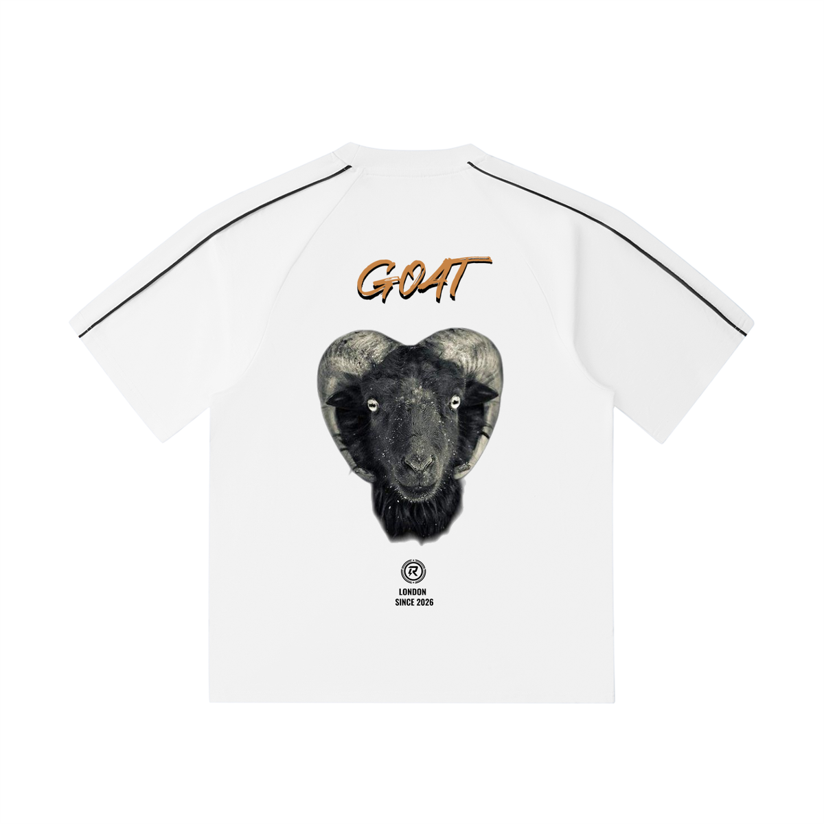 GOAT Contrast Stitch Raglan T-Shirt WHITE