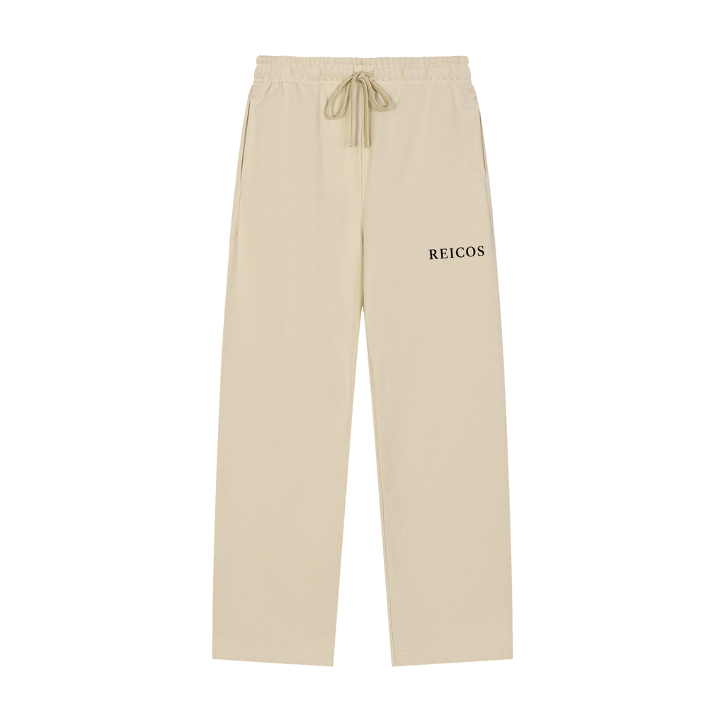Solid Color Straight-Leg Sweatpants APRICOT