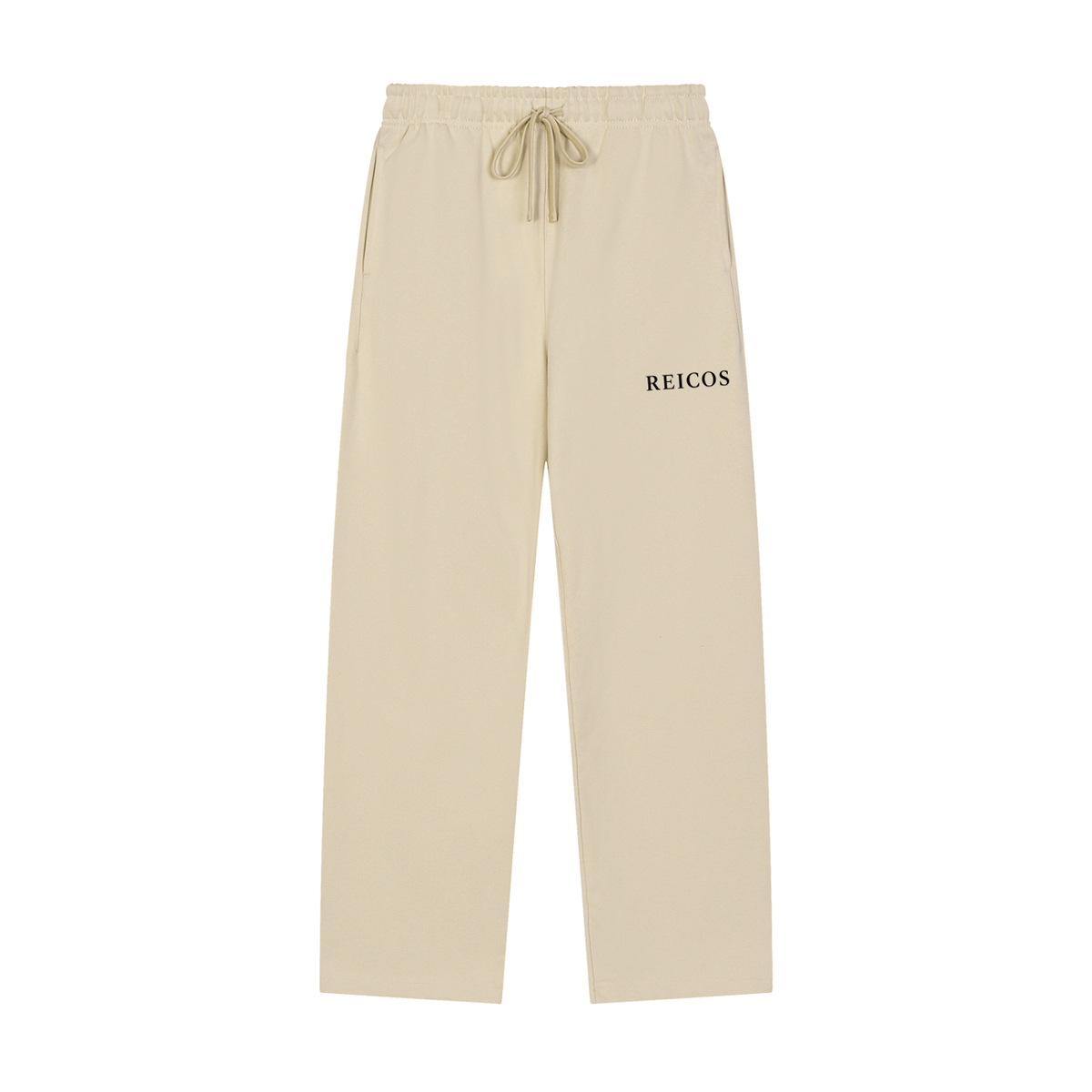 Solid Color Straight-Leg Sweatpants APRICOT