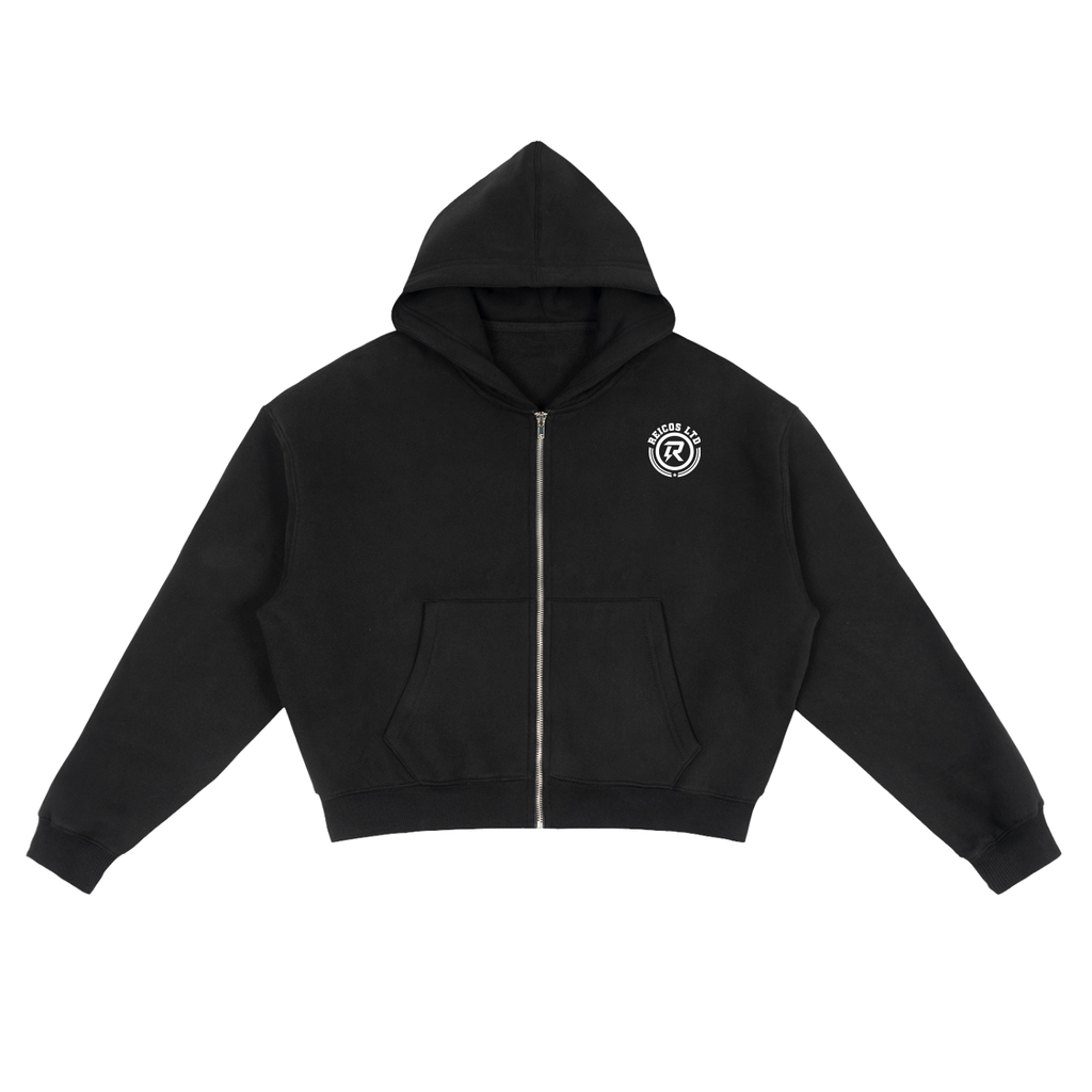 Fleece Zip-Up Boxy Hoodie - (GOD GOAT)