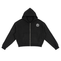 Fleece Zip-Up Boxy Hoodie - (GOD GOAT)