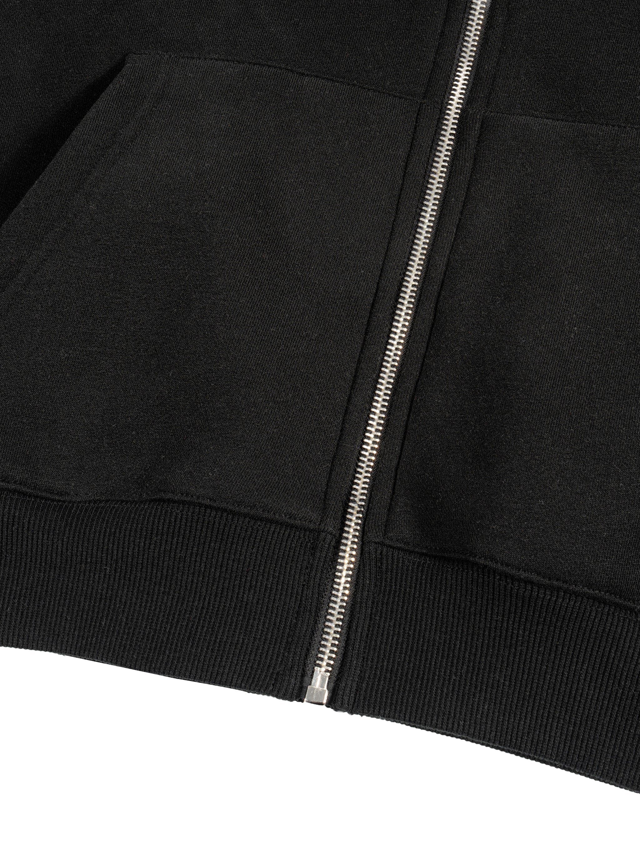 Fleece Zip-Up Boxy Hoodie - (GOD GOAT)